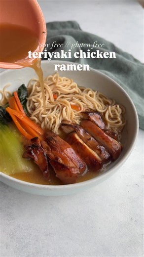 Comment “recipe” to get the link sent to your inbox! This chicken teriyaki ramen is the perfect flavorful dish with perfectly marinated chicken, gluten-free ramen noodles, and veggies. Made with ingredients like… ✨chicken thighs ✨coconut aminos ✨coconut sugar ✨bok choy, ginger, garlic & carrots ✨GF ramen Comment “recipe” to get the details to your inbox or find it on the blog! #glutenfree #soyfree https://unboundwellness.com/chicken-teriyaki-ramen/ | Unbound Wellness
