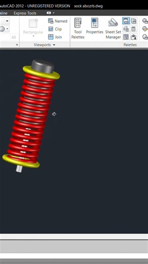 Shock Absorber 3D Design in AutoCAD 🔧🔥 #shorts