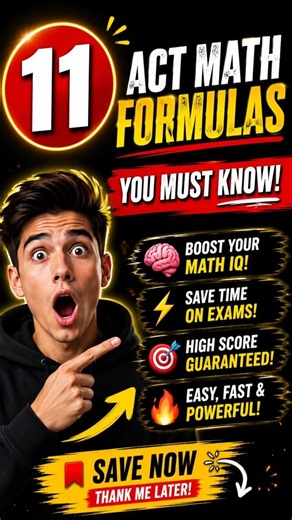 11 ACT Math Formulas Every Student Should Memorize👍💯