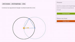 Geometric constructions: circle-inscribed equilateral triangle