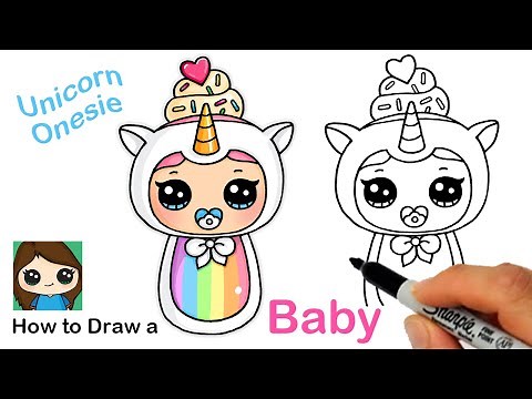 How to Draw a Baby in a Unicorn Onesie 🍼🦄 | Blume Baby Pop