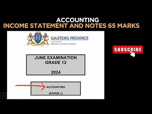 Grade 12 Accounting Income Statements and Notes