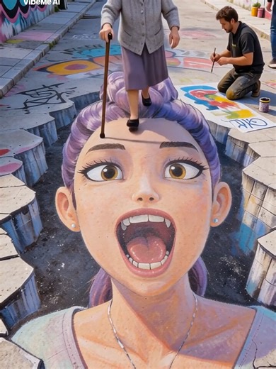 Never walk on 3D street art! 😳2| Kpop Demon Hunters #kpopdemonhunters#netflix#huntrix#rumi#vibemeai
