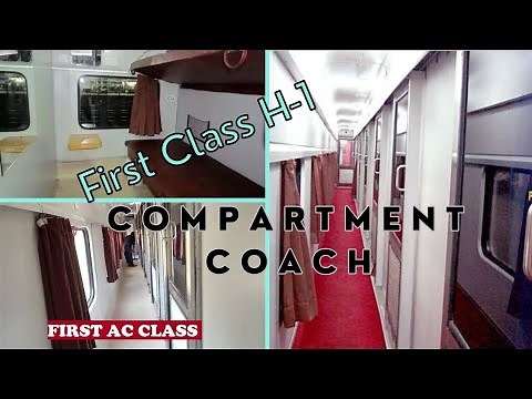 inside view 1st AC compartment complete. H-1 Coach and facilities for passengers