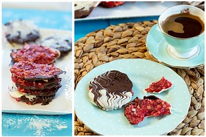 Florentine Cookies These Florentine Cookies are made with maraschino cherries, almonds, walnuts, and decorated with chocolate. They’re so delicious and beautiful too! Make extra and give. them out as gifts to your loved ones. Print this recipe here: https://www.dimitrasdishes.com/florentine-cookies/ | Dimitra's Dishes