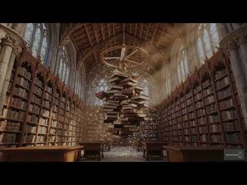 Hogwarts Library Ambience 4K ✨📚 Harry Potter Inspired ASMR | Magical Study Sounds