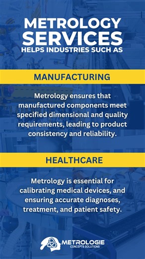 📏✨ Metrologie Concepts Solutions – Precision That Powers Every Industry Metrology plays a vital role in ensuring accuracy, precision, and compliance across multiple industries. These services help maintain quality, safety, and reliability in critical operations. 🔧 Manufacturing Ensures components meet exact dimensional and quality requirements — leading to consistency and dependable products. 🏥 Healthcare Calibrates medical devices to support accurate diagnoses, effective treatments, and pati