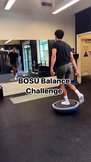 3.2K views · 18 reactions | Your next BOSU balance challenge created by @ty_ruiz How’s your juggling skills? Can you do it while balance on an unstable surface with one leg? 﫨Get on your balance trainer and try it out浪  Share what you got and tag us in your #BOSUchallenge attempts 魯 #bosu #bosuball #balancechallenge | BOSU | Facebook