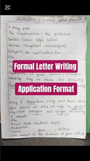 Application Format|| Formal Letter Writing
