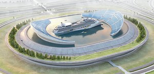 Water Stadium with Sinking Ship