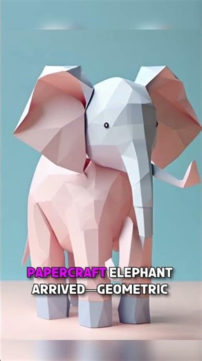 Papercraft Elephant – Modern Geometric Animal Wall Art