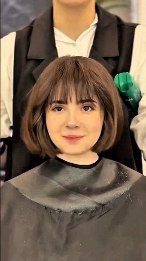 French Bob Cut Tutorial | Aesthetic Look 🤍 #hairtransformation #haircut #bobcut #bangshaircut