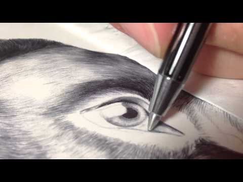 How to draw a Dog in ballpoint pen - JOS VON ARX Collaborate with GARETH EDWARDS