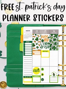 Saint Patrick's Day Stickers - Free Printable & Digital Planner Stickers