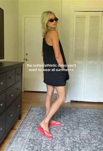95% cotton 5% spandex— so comfy! I’m 5’7” 125lbs wearing a size S in Black @TanmingFashion #dealsforyoudays #tanmingbrandday #summerwins #athleticdress #summerdress