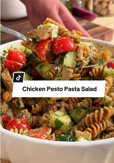 Pesto Chicken & Red Lentil Pasta Salad — Creamy Herb Dressing