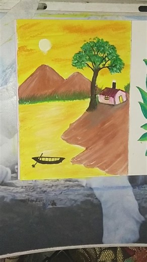 How to Draw Beautiful Village Scenery with Poster Color Step by Step#art