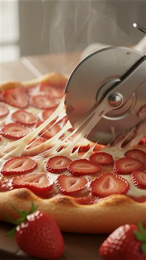 🍓 Strawberry & Mozzarella Pizza – Sweet Meets Savory! 🍕 | Unique Pizza Recipe