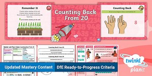 PlanIt Maths Year 1 Number and Place Value within 20 Lesson Pack 29: Counting Back From 20