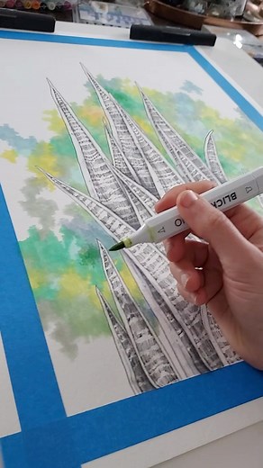 Artist Lisa M. Wilson blends Blick Studio Markers as a part of her neon houseplant drawings. 🪴 Artist: @lisawilson_art Materials: Blick Studio Markers ________________ #blickartmaterials #markerart #blickstudiomarkers #plantart #markerdrawing #markers #createwithblick | Blick Art Materials