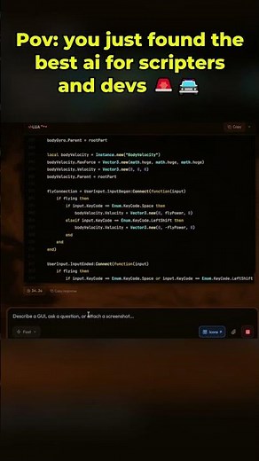 Pov: you just found the best ai for roblox scripters and devs 🚨🚔#robloxscript