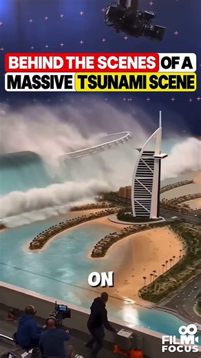 This Tsunami Scene Looks WAY Too Real… 😱🌊#shorts #behindthescenes #movie