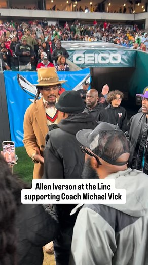 Allen Iverson at the Linc supporting Coach Michael Vick and the Norfolk State Spartans #symonewiththesports #mikevick #alleniverson #norfolkstateuniversity #eagles | Symone with the Sports