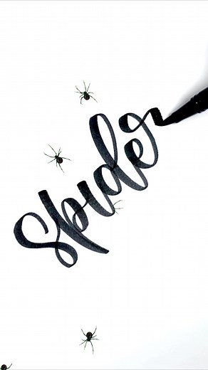 warning: spiders 🕷 #lettering #crafty #halloweentreats #calligraphy
