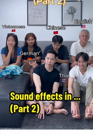 Part 2: Sound effects in different languages 🇺🇸🇩🇪🇹🇭🇻🇳🇨🇳 (English, German, Thai, Vietnamese and Chinese) #linglearnlanguages #language #languages #differentlanguages #languagechallenge #learninglanguage