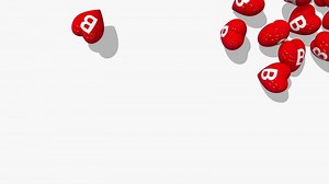 Download Letter B 3D Hearts Falling From Right Side on Floor, Happy Valentines Day, Lovers Background 3D Rendering, Chroma key, Luma Matte Selection for free