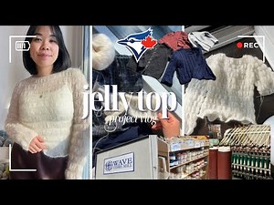 jelly top project vlog | knitting with mohair, y2k ruching texture and a roadtrip to wave fibre mill