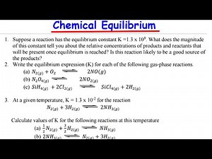 Chemical Equilibrium practice problems 2025
