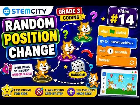 Random Position Change in Stemblock Scratch | Grade 3 Coding for Kids