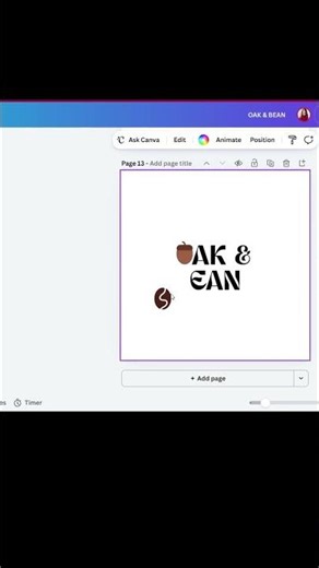 Canva Café Logo Design Process | Oak & Bean Branding Concept #logo #logodesign