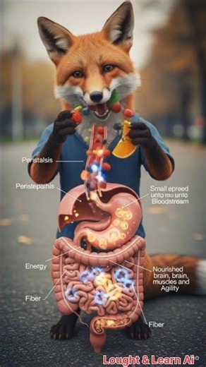 Inside a Fox’s Body 🦊🍇 How Food Becomes Energy | 3D Animal Digestive Animation"
