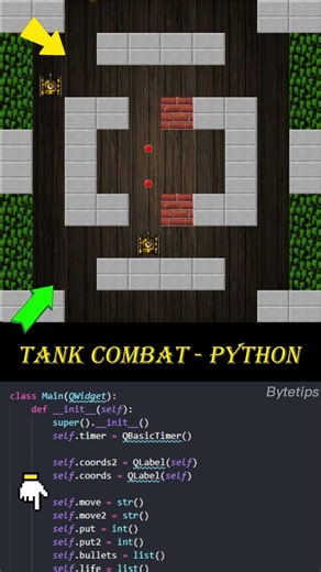 Tank Combat Game with Python #python #pygame #shorts