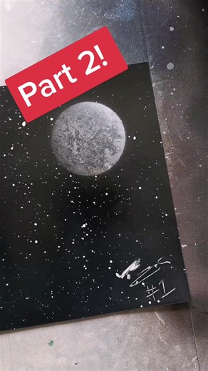 Black and White Planet Spray Paint Art Tutorial Part 2