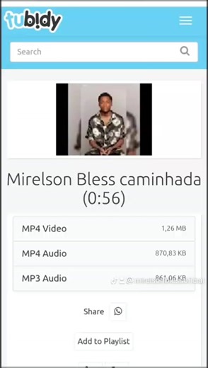 Pessoal vão agora no Tubidy baixar a música