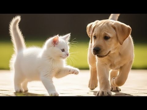 Funny Cat & Dog Playing Together 😂