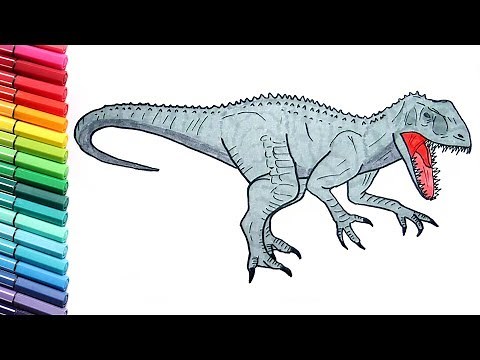 Drawing and Coloring Indominus Rex Jurassic World - Dinosaur Color page For Children