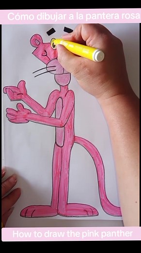 Cómo dibujar a la pantera rosa fácilmente