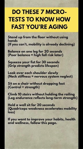 7 Simple Micro-Tests to Check How Fast You’re Aging #walkstrong #dailysteps #walkmore #walkwednesday