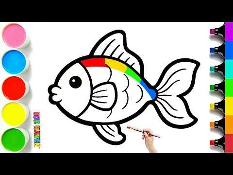 🐠 How To Draw a Beautiful Rainbow Fish | Step by Step Tutorial #468