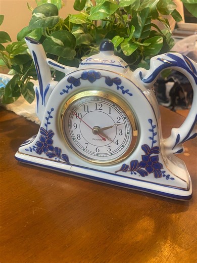 Blue Rose Polish Pottery “morning Medley” Teapot Clock - Etsy