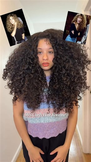Alexa on Instagram: "Volume was such an important part of curly hair routines in the 90’s. Routines were easier and people didn’t tame their hair so much. I feel as time has gone by curly hair routines have become complicated. 5 different products, 7 different steps, and even a difficult diffusing routine. This routine took me 45 minutes from styling to drying. Usually my routines are 2 hours long so it was so nice to lessen the time. #curlyhair Products: @lorealparis glycolic + gloss serum for