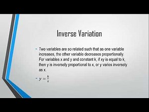 Translate into Variation Statement a relationship between two quantities