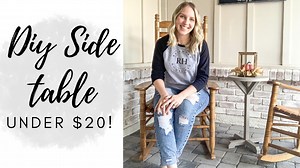 Hi friends! I'm working on my fall front porch makeover and needed a little side table between my 'new to me' rocking chairs! Check out how I made this super easy $20 DIY side table - I love it! | Building & Beauty