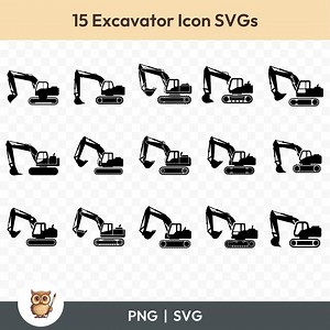 Excavator SVG Bundle, Excavator Icon Clipart, 15 Excavator Cut Files for Cricut, PNG and SVG, Vector Image Cut Files, Printable - Etsy