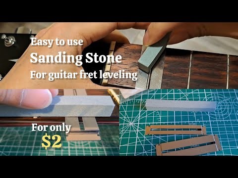 Simple kit for DIY guitar fret leveling maintenance (fretboard eraser) sanding stone 👇 link below