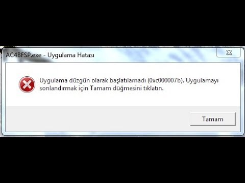 Uygulama Düzgün Olarak Başlatılamadı (0xc000007b) Hatası KESİN ÇÖZÜM 2